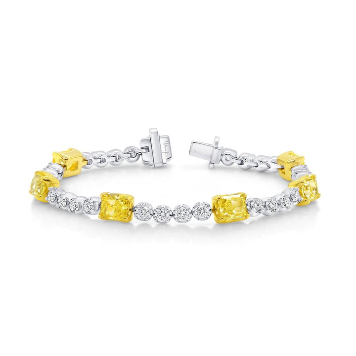 Fancy Yellow Radiant Diamond Link Bracelet