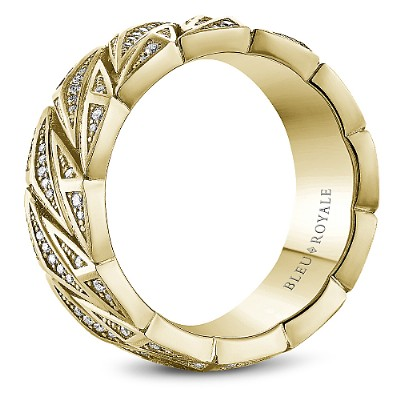 14K Yellow Gold 0.74ctw Diamond Geometric Band