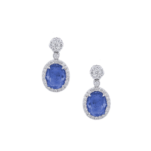 Sapphire and Diamond Drop Earrings