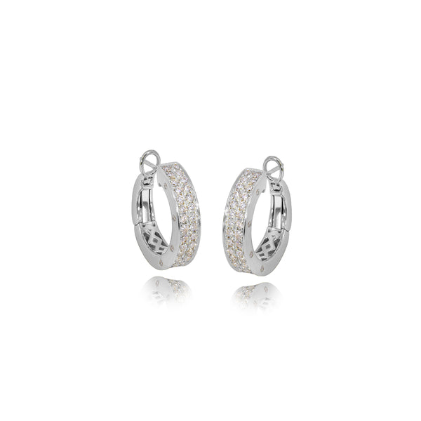 1.10ctw 2-Row Diamond Hoop Earrings