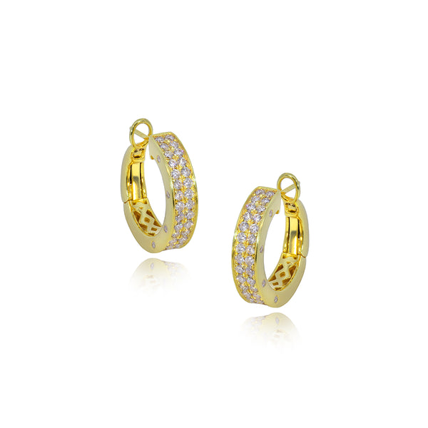 1.11ctw 2-Row Diamond Hoop Earrings