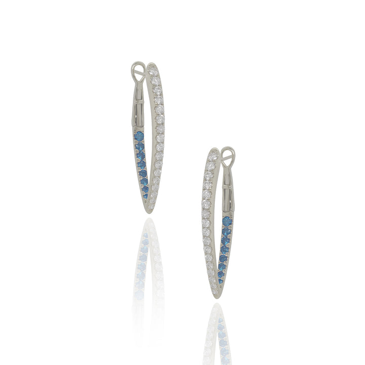 Diamond & Sapphire Hoop Earrings