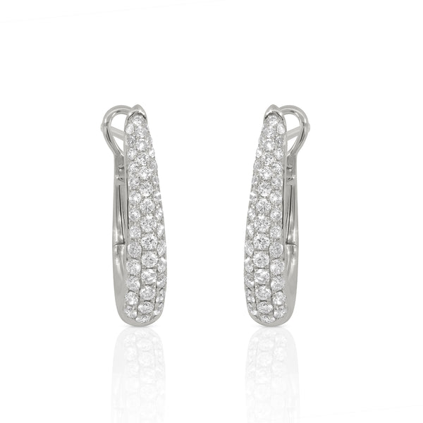 0.74ctw Diamond Pave Oblong Hoop Earrings