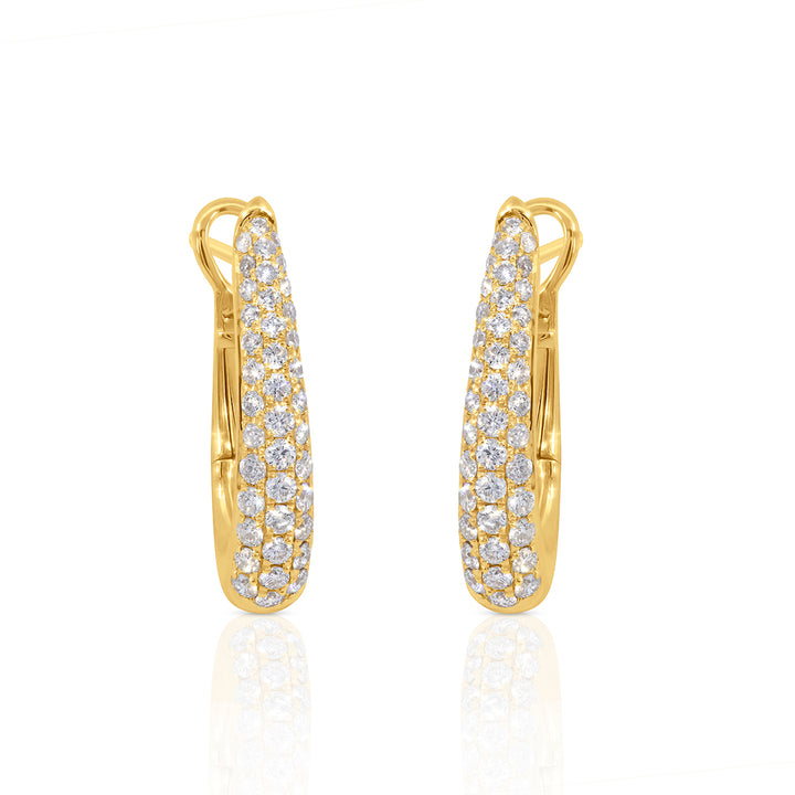 0.74ctw Diamond Pave Oblong Hoop Earrings