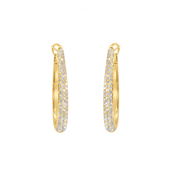 1.24ctw Diamond Pave Hoop Earrings