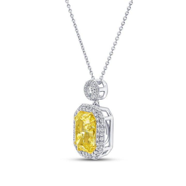 Radiant Yellow Diamond Drop Pendant