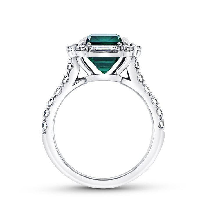 Emerald Cut Green Tourmaline Ring