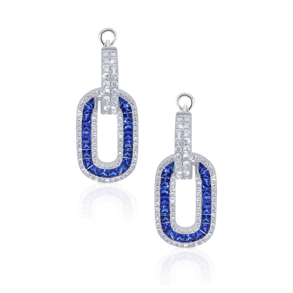 Sapphire & Diamond Drop Earrings