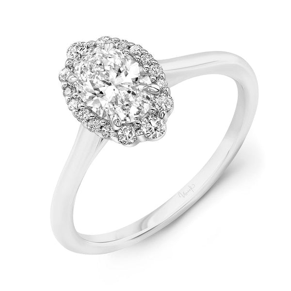 0.15ctw Oval Halo Engagement Ring