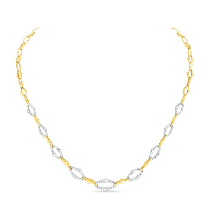 18K Yellow & White Gold 2.32ctw Link Necklace