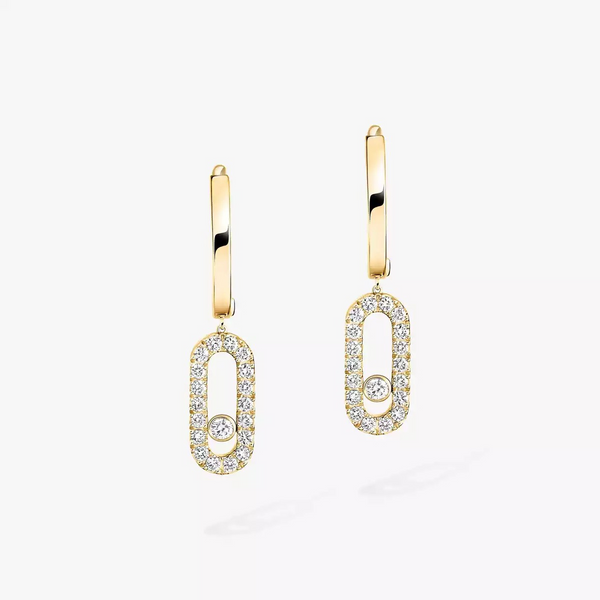 Yellow Gold Diamond Pavé Hoop Earrings