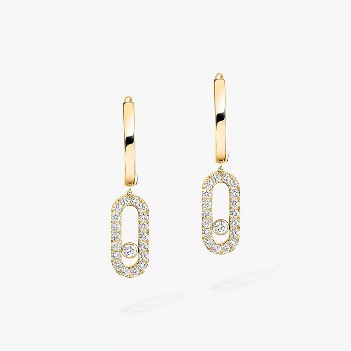 Yellow Gold Diamond Pavé Hoop Earrings