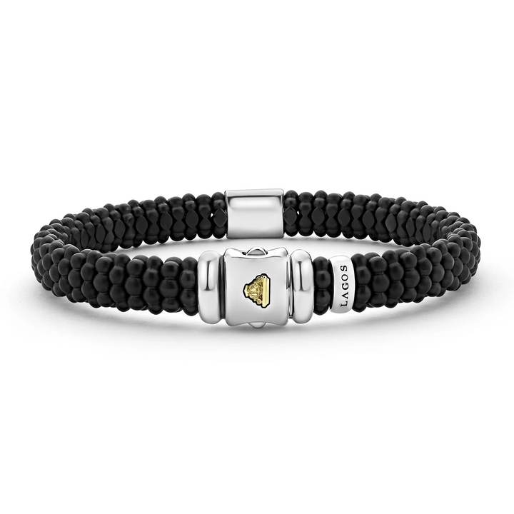 18K Gold Matte Ceramic Beaded Bracelet | 9mm