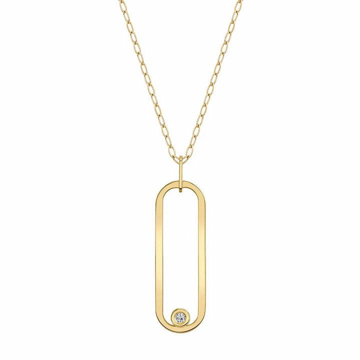 0.08ctw Diamond Longline Link Pendant