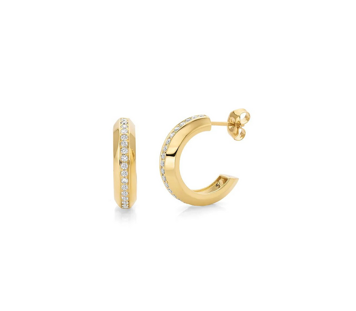 0.70ctw Large Diamond Pavé Luxe Link Hoops