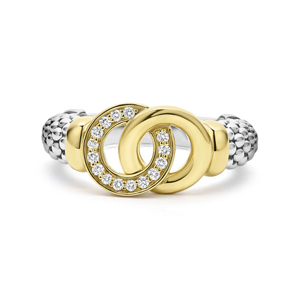 Two-Tone Interlocking Diamond Ring