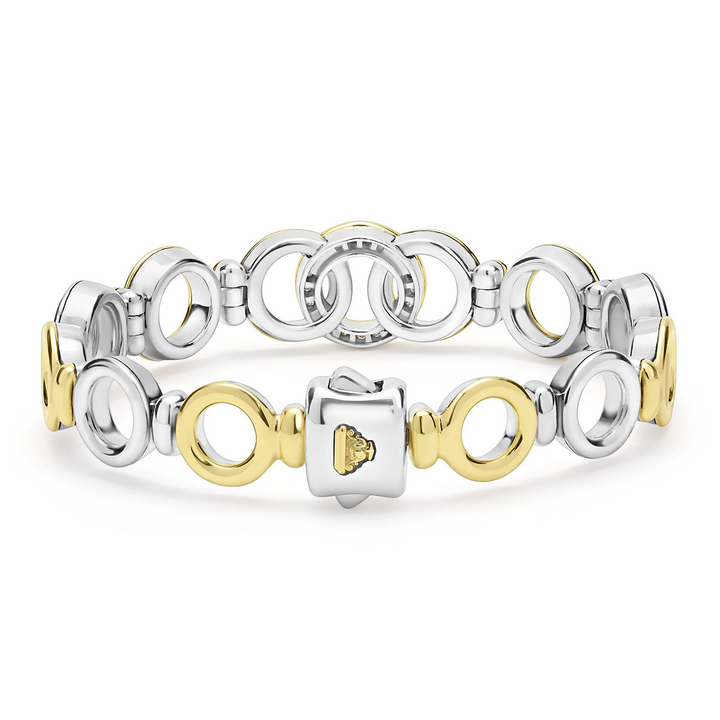 Two-Tone Interlocking Diamond Link Bracelet