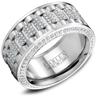 14K White Gold Band with 1.28ctw Diamonds