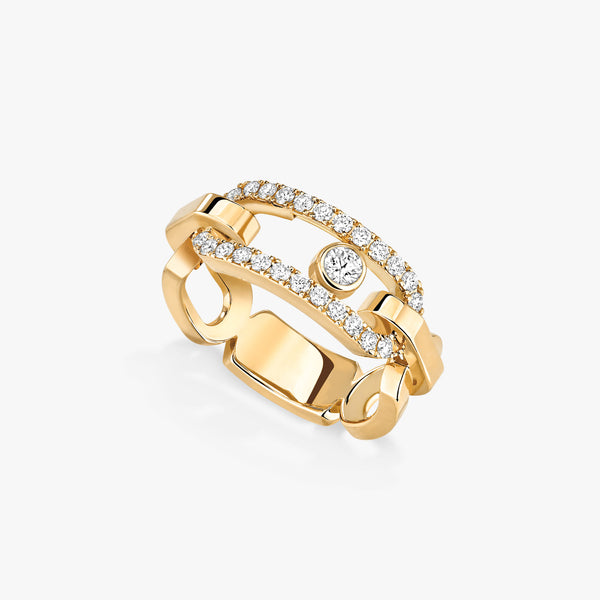 0.45ctw Yellow Gold Diamond Pavé Link Ring