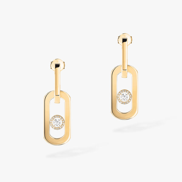 0.37ctw Yellow Gold Diamond Pendant Earrings