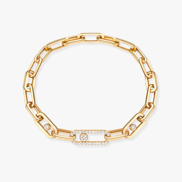 1.03ctw Yellow Gold Diamond Link Bracelet