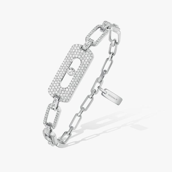 1.94ctw White Gold Diamond Pavé Link Bracelet