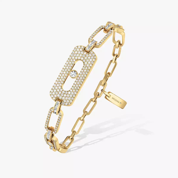 1.89ctw Yellow Gold Diamond Pavé Link Bracelet