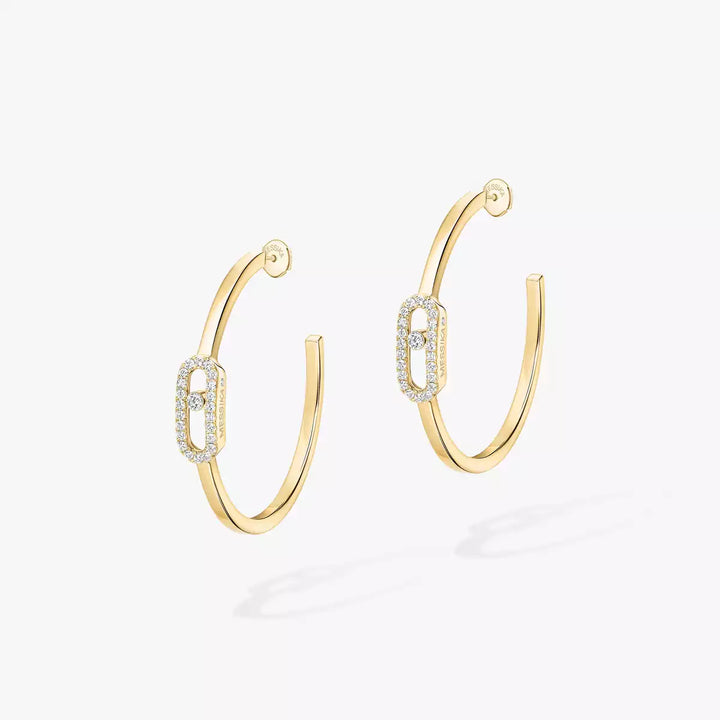 0.31ctw Yellow Gold Diamond Small Hoop Earrings