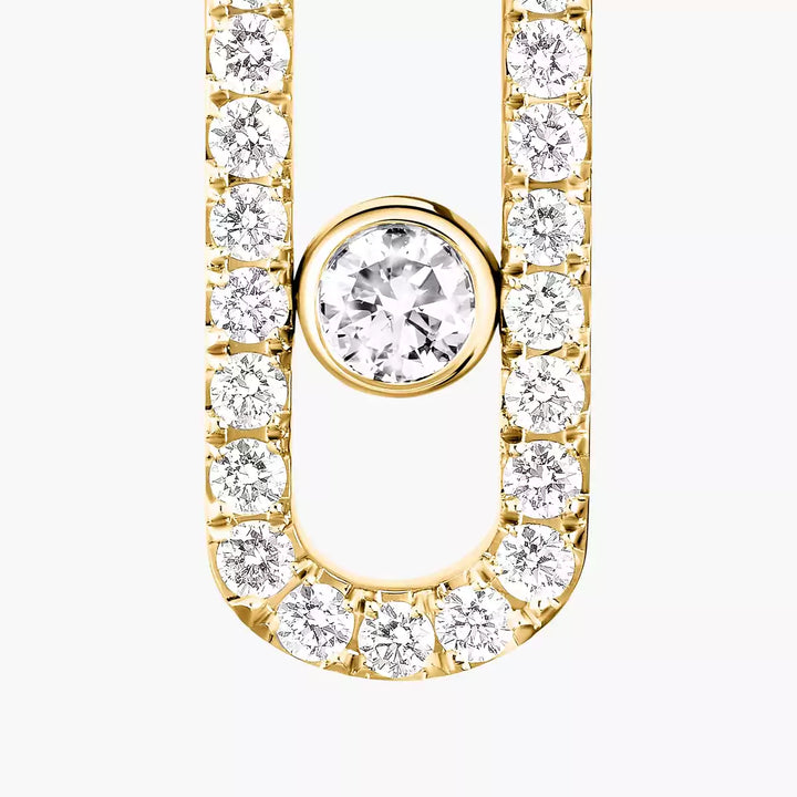 0.67ctw Yellow Gold Diamond Pavé-Set Earrings
