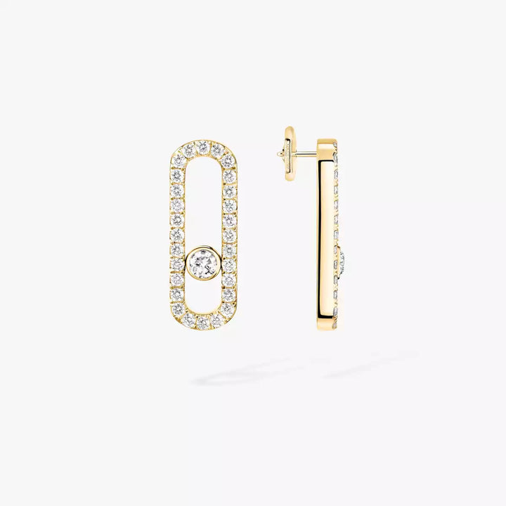 0.67ctw Yellow Gold Diamond Pavé-Set Earrings