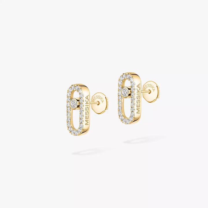 0.16ctw Yellow Gold Diamond Pavé Stud Earrings