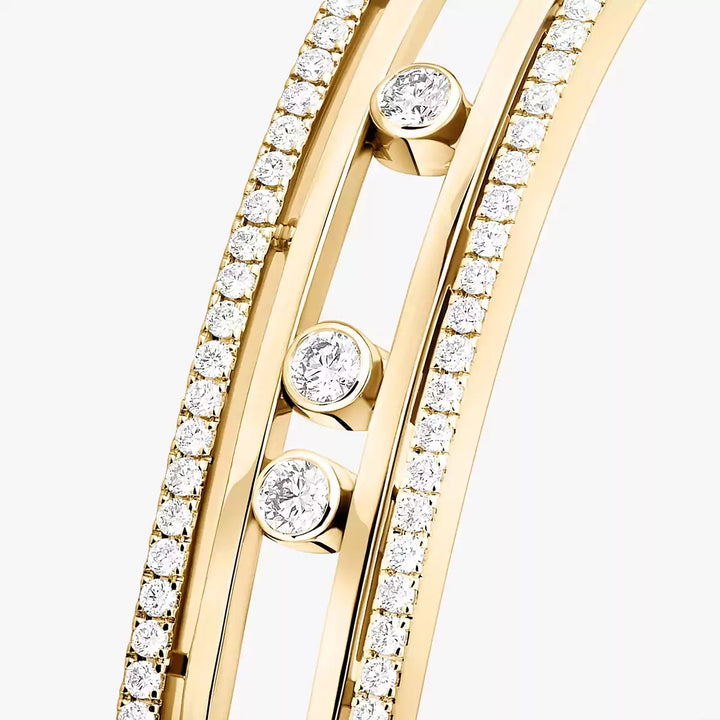 0.89ctw Yellow Gold 10th Anniversary Diamond Bangle Bracelet