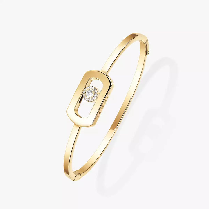 0.11ctw Yellow Gold Diamond Bangle Bracelet