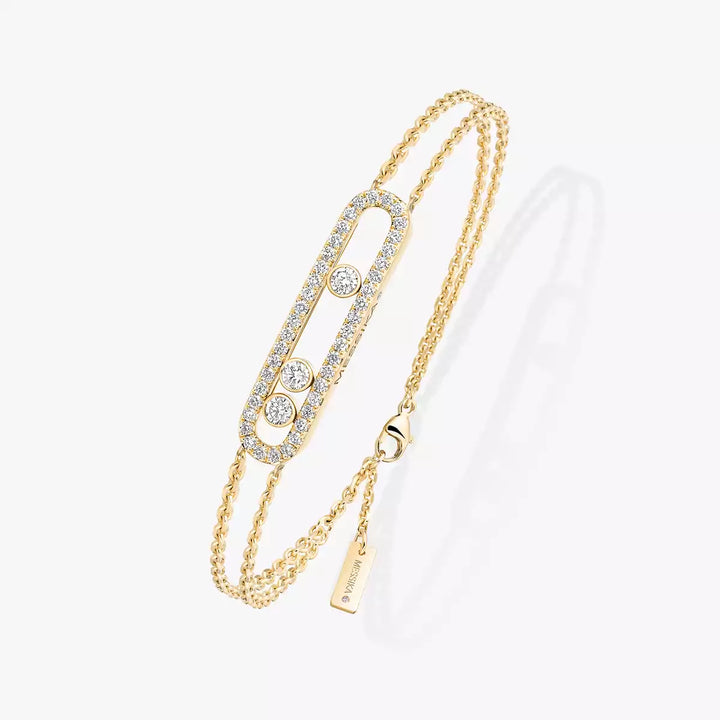 0.66ctw Yellow Gold Diamond Pavé Bracelet