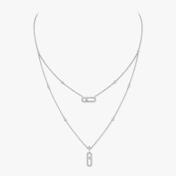 Messika Move Uno 2 Rows Pavé Necklace
