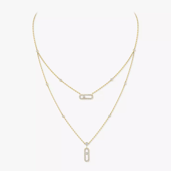 Messika Move Uno 2 Rows Pavé Necklace