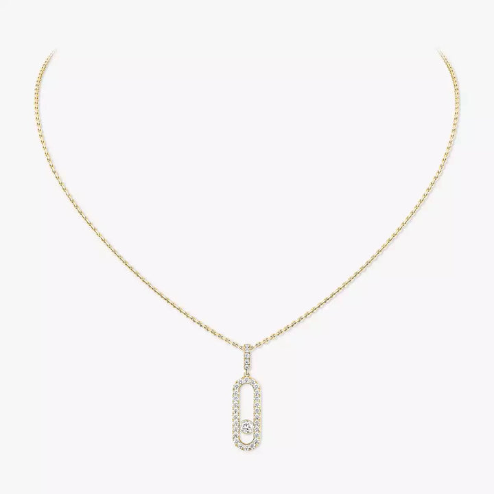 0.35ctw Yellow Gold Diamond Pavé Necklace