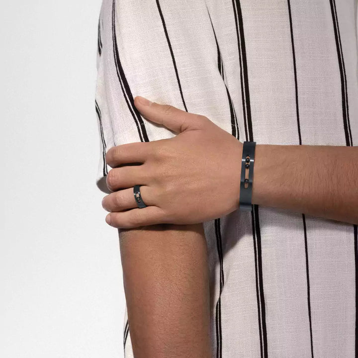 0.06ctw Black Titanium Diamond Ring