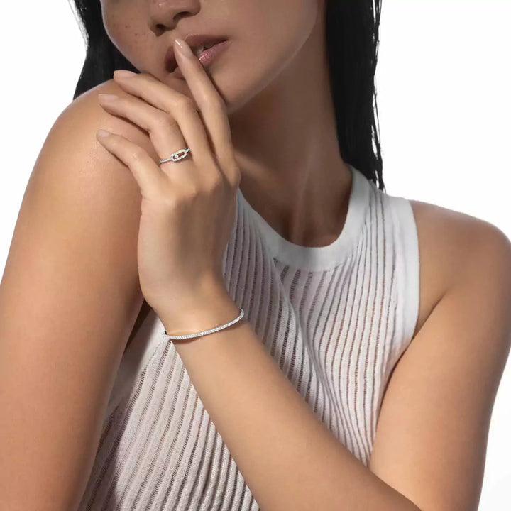 0.18ctw White Gold Diamond Pavé Fashion Ring