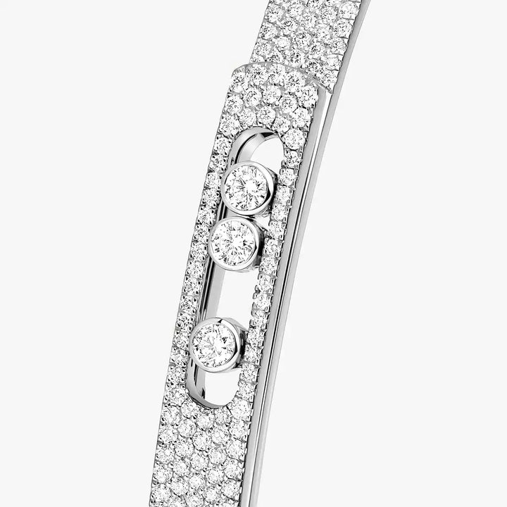 1.44ctw White Gold Diamond Bangle Bracelet