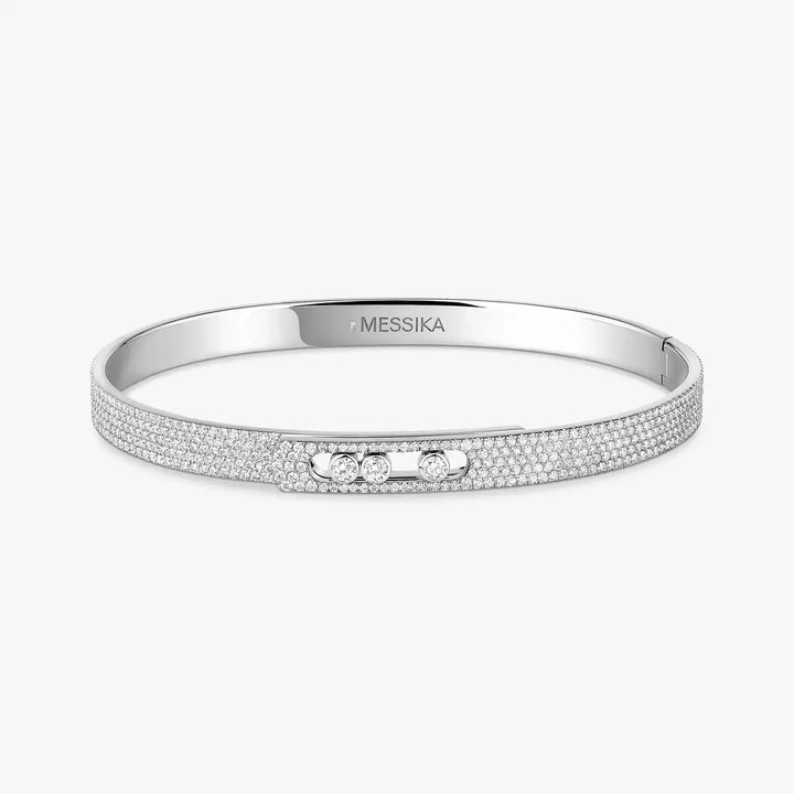 1.44ctw White Gold Diamond Bangle Bracelet