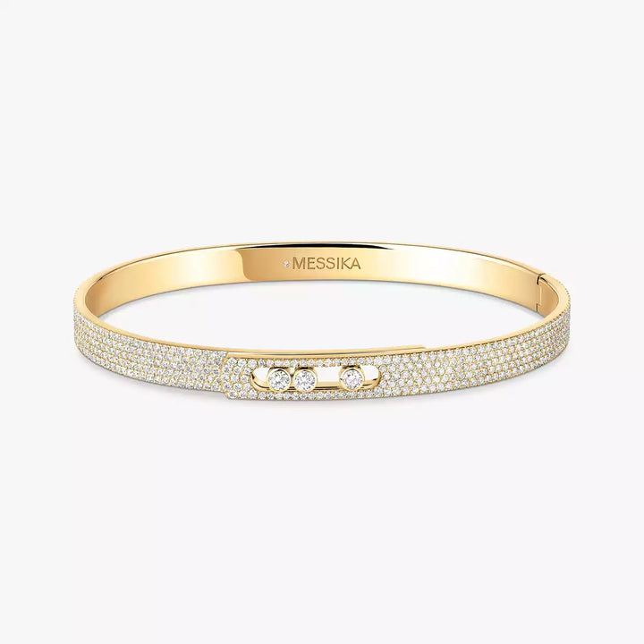 1.44ctw Yellow Gold Diamond Bangle Bracelet