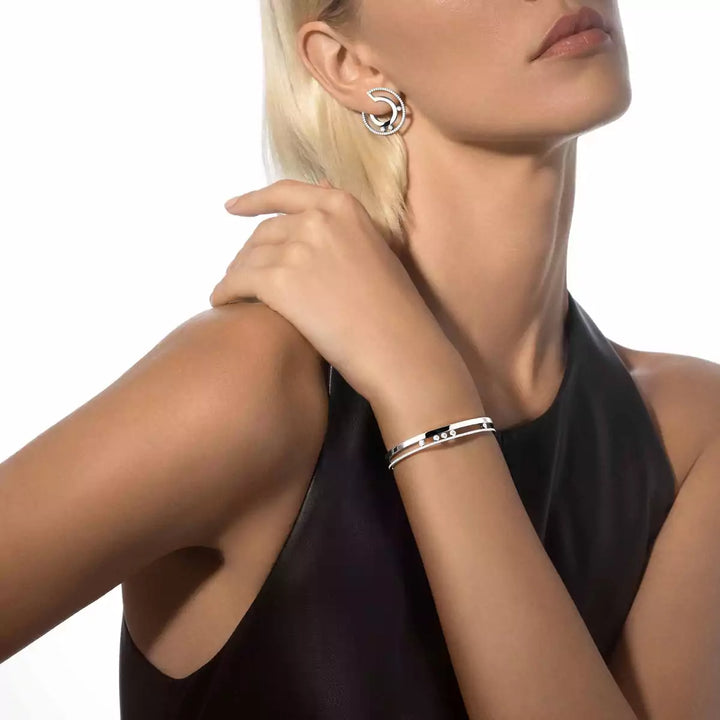0.72ctw White Gold Diamond Bangle Bracelet