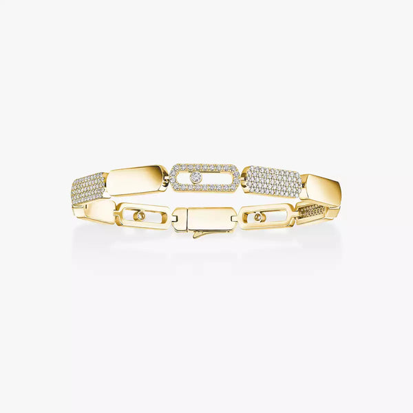 1.31ctw Yellow Gold Diamond Bangle Bracelet