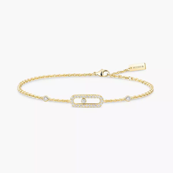 0.18ctw Yellow Gold Diamond Pavé Bracelet