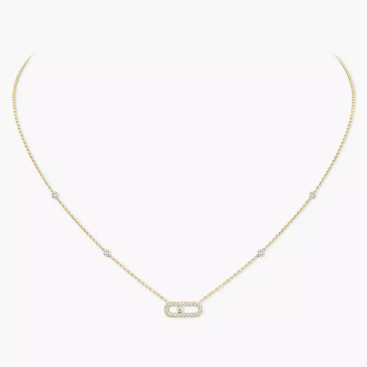 0.20ctw Yellow Gold Diamond Pavé Necklace