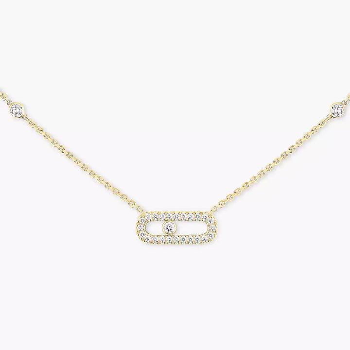 0.20ctw Yellow Gold Diamond Pavé Necklace