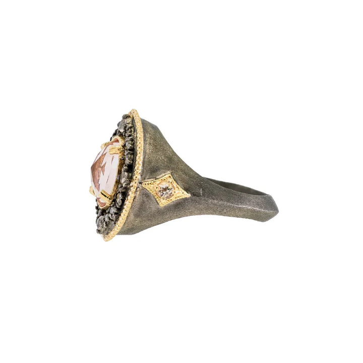Champagne Diamond and Morganite Cocktail Ring