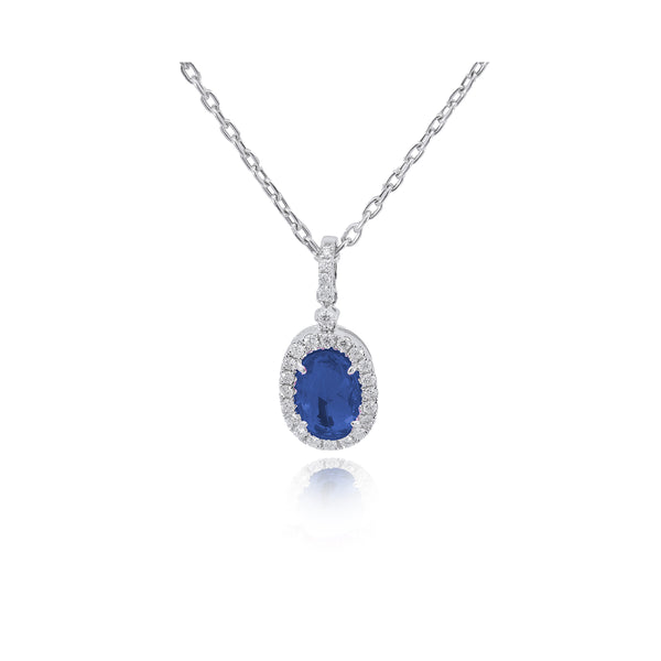 Sapphire & Diamond Drop Necklace