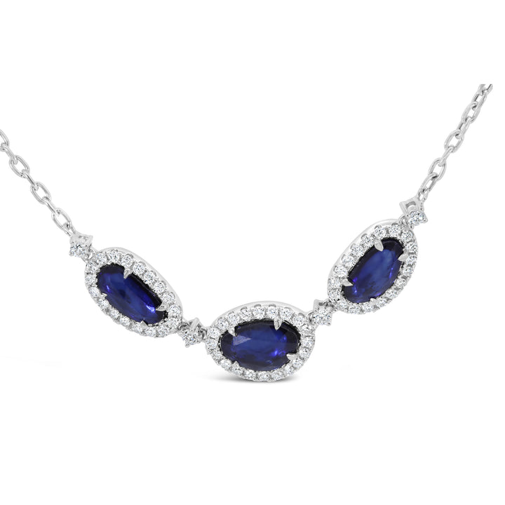 Sapphire & Diamond Oval Necklace